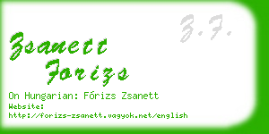 zsanett forizs business card